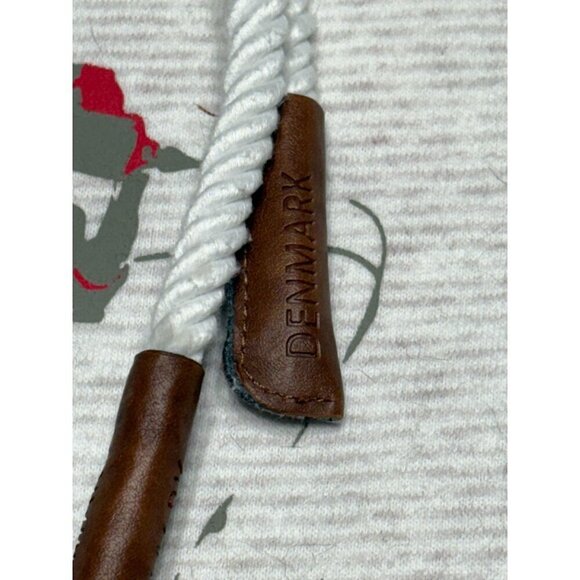 Denmark Bicycle Graphic Light Gray Hoodie Sweatshirt  Drawstring Thick Women's M - Picture 7 of 10